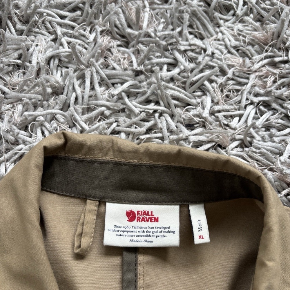 Fjallraven Travel Blazer G-1000 Cotton Utility Field Jacket Pockets Tan Sz XL - Picture 12 of 13